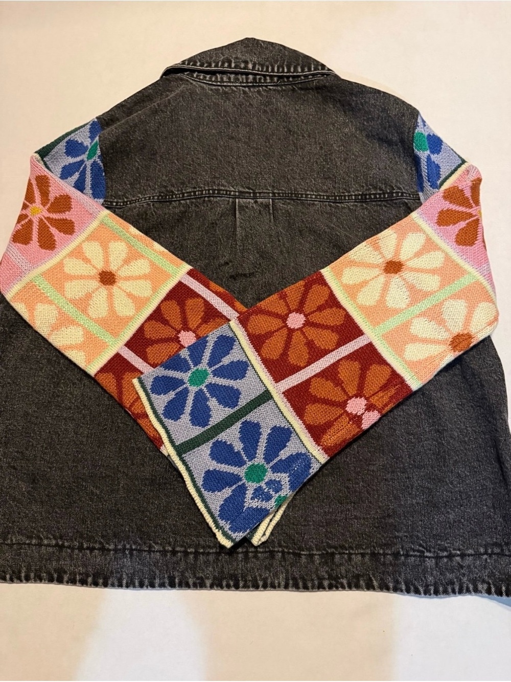 DAVI & DANI Women's
Adjustable Cuffs Multi Patch Denim Jacket (black denim) - Picture 8 of 10